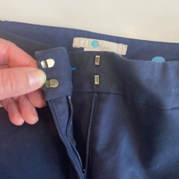 Boden Richmond Cotton Navy Blue Career Academia Ankle Trouser Pants, Size 6R - Picture 5 of 8